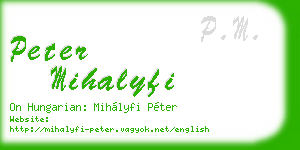 peter mihalyfi business card